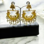 Half Cut Yellow Peacock Earrings