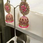 Indian Pink Jhumka Earrings