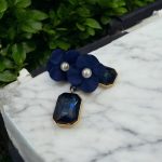 Dramatic Blue Flower Earrings