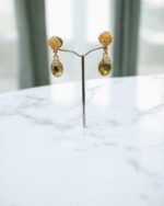 Likeable Gold Rose Pearl Earrings - Image 2
