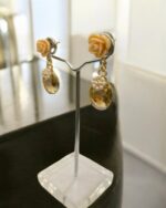 Likeable Gold Rose Pearl Earrings