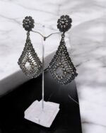 Fine Exquisite Clear Drop Earrings - Image 2