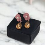 Pretty Flower Pastel Pink Dangle Earrings