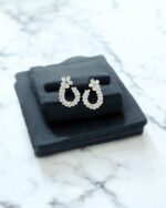 Stylish Round Cut Curved Silver Earrings - Image 3