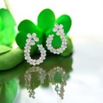 Stylish Round Cut Curved Silver Earrings