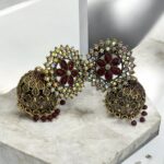 Flattering Dangling Red Flower Earrings - Image 2