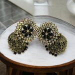 Enhchanted Black Flower Drop Earrings