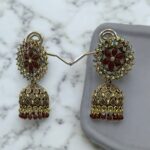 Flattering Dangling Red Flower Earrings - Image 3